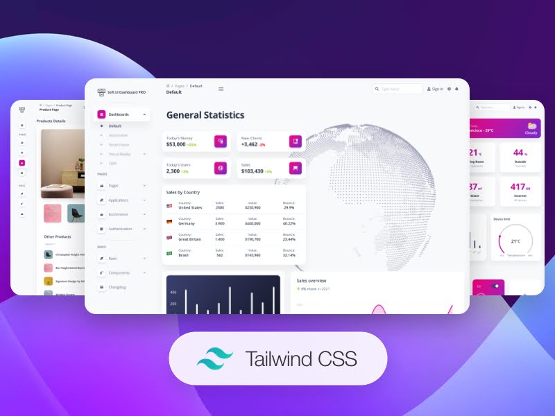 Top 9 Tailwind CSS Templates (Free & Paid) 5 Soft UI Dashboard Pro Tailwind Tailwind CSS Templates